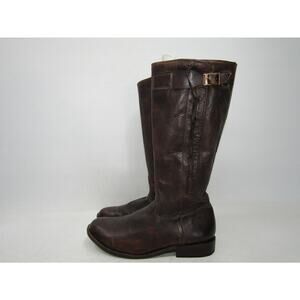BED STU Womens Size 10 M Brown Leather Zip Buckle Knee High Fashion Boots